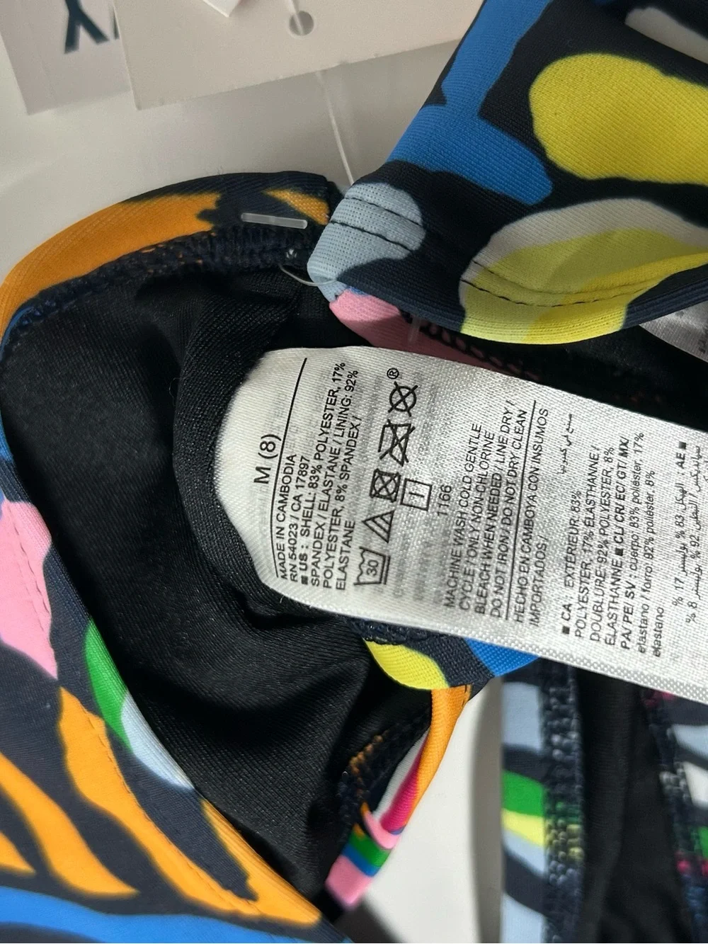Old Navy Girls Black Multicolor Tropical Print Two-Piece Swim Set